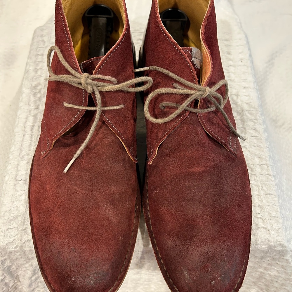 Kenneth Cole Red Chukka Boots with Suede Upper